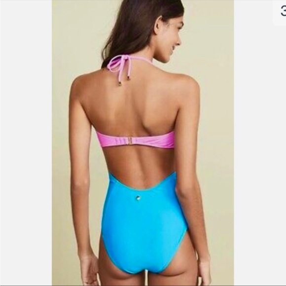Diane Von Furstenburg color block one piece swimsuit - Picture 9 of 16